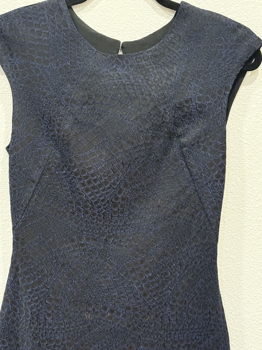 Kimberly Ovitz Black Textured Open-Back Mini Dress