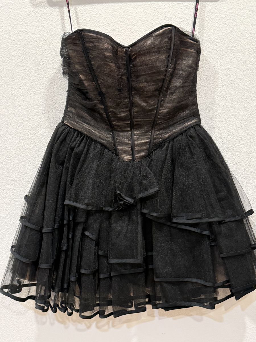 Betsey Johnson Collection Black Strapless Corset Tulle Party Dress