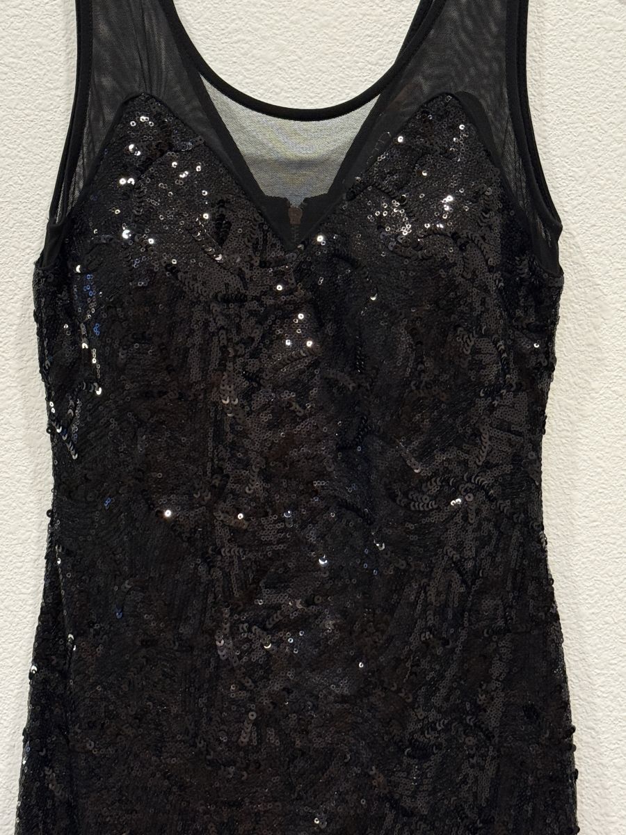 ASTR The Label Black Sequin Mesh Bodycon Dress