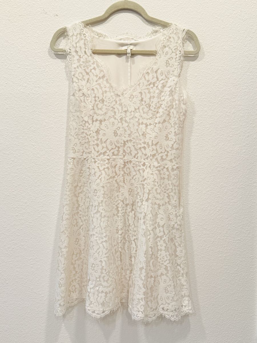 Joie Size S White Lace V-Neck Dress