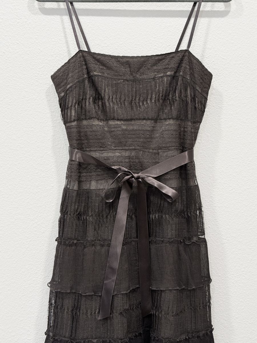 BCBGMAXAZRIA Tiered Chiffon Midi Dress