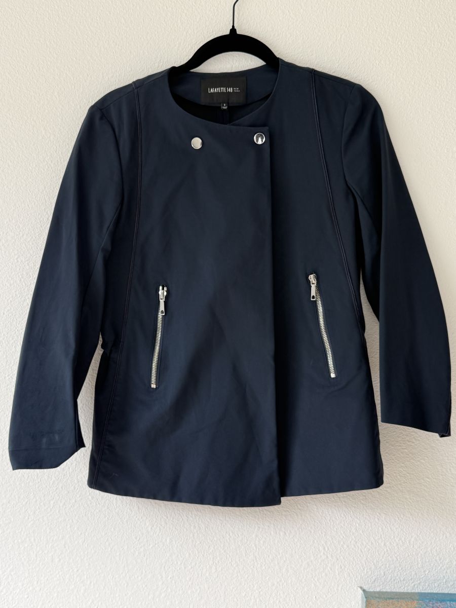 Lafayette 148 New York Slate Blue Structured Jacket – Size 2