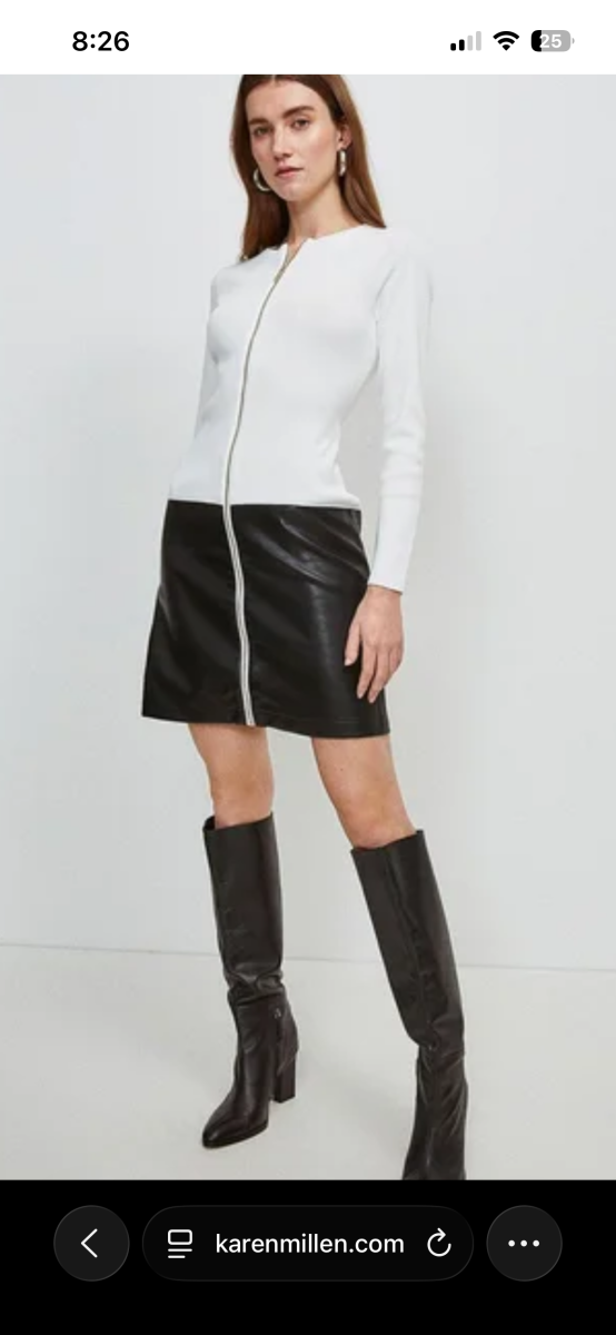 Karen Millen mixed media zip up dress