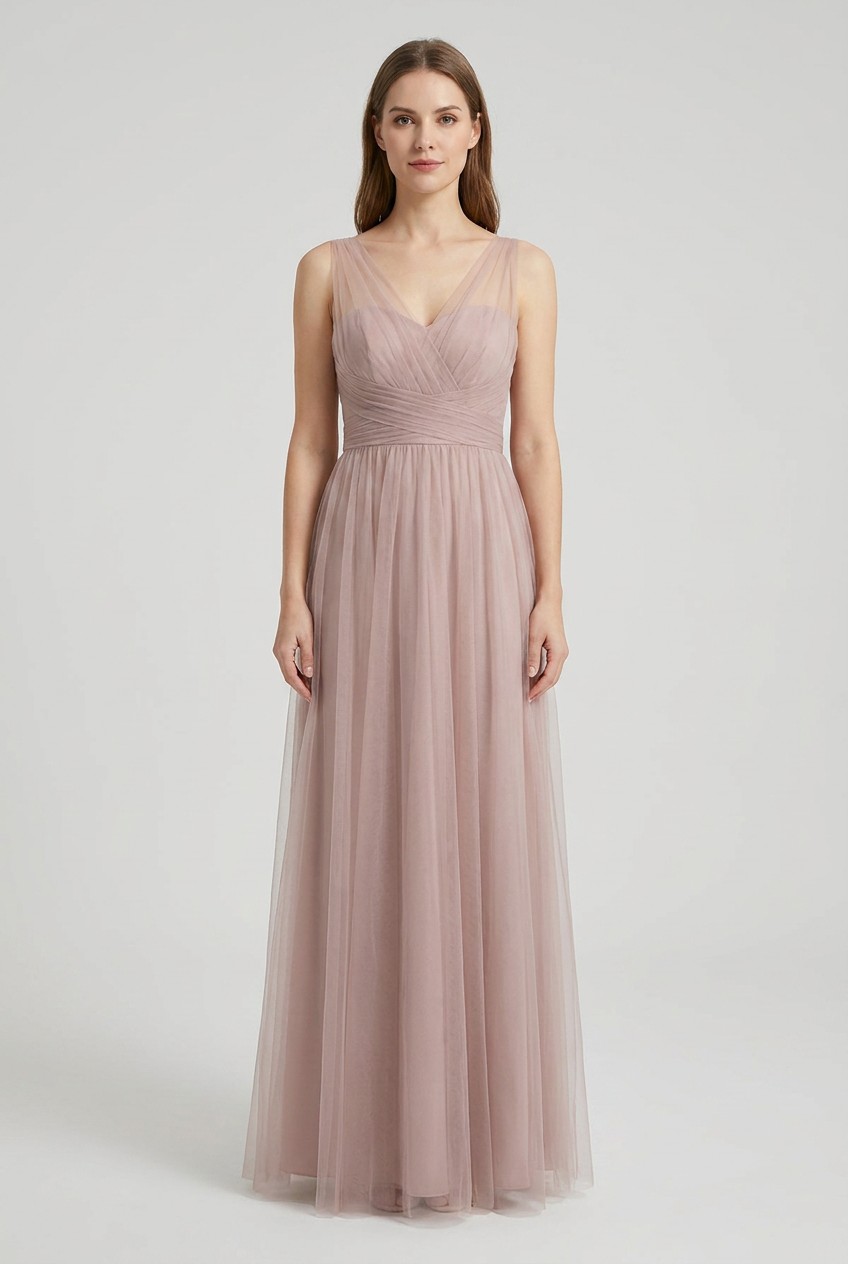 Romantic Blush Tulle Dress – Elegant Occasion / Bridesmaid