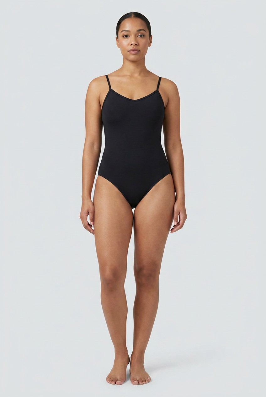 itle Capezio Black Adjustable Strap Dance Leotard - Size M