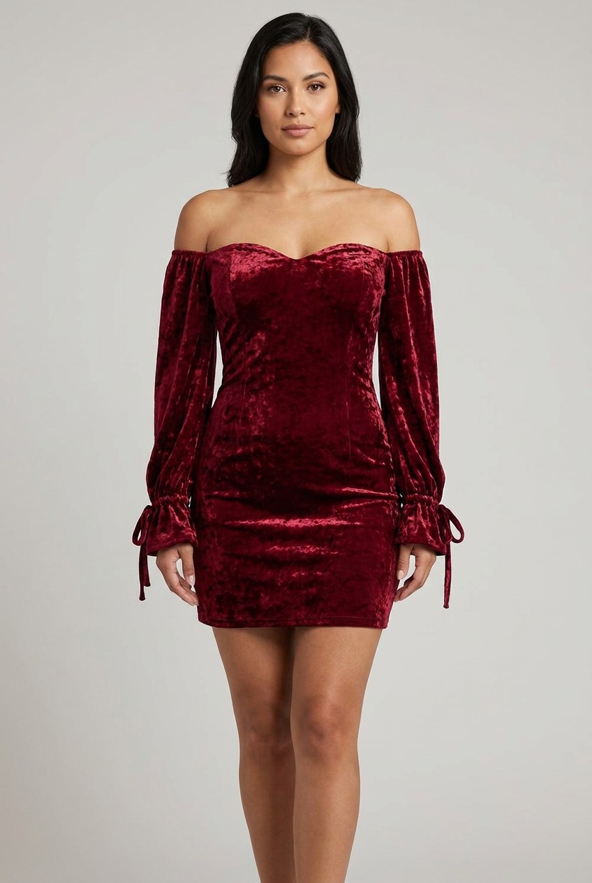 Red Velvet Cocktail Dress